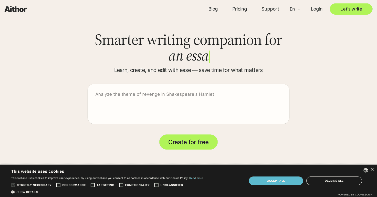 Aithor Review – Your AI Partner in Essay Writing