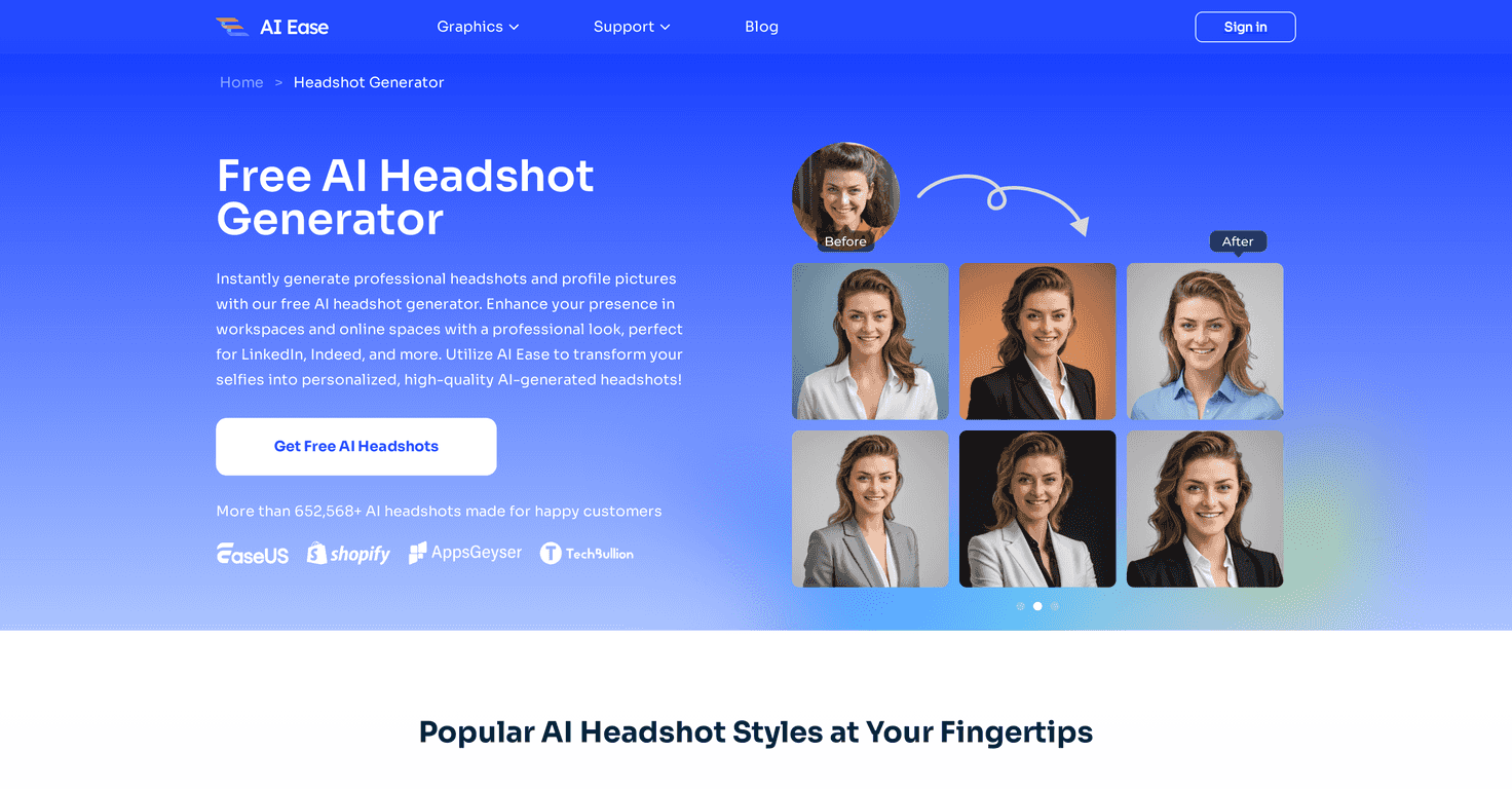AI Ease Review – Create Stunning AI Headshots for Free