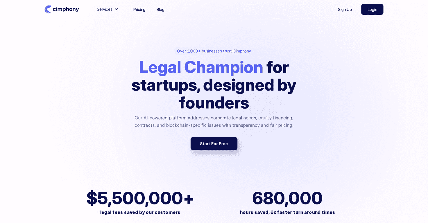 Cimphony Review – Streamlined Legal Services for Startups