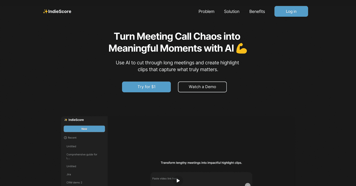IndieScore Review – Transform Meetings with AI Highlights