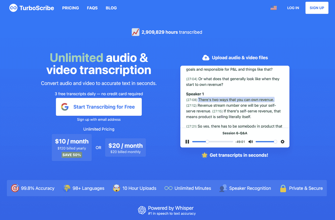 TurboScribe v2.1 Review – Efficient AI Transcription Unleashed