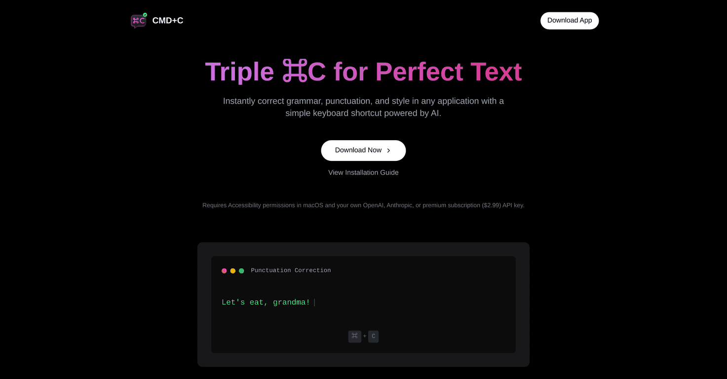 CMD-C.app Review – Effortless Grammar Correction for macOS Users