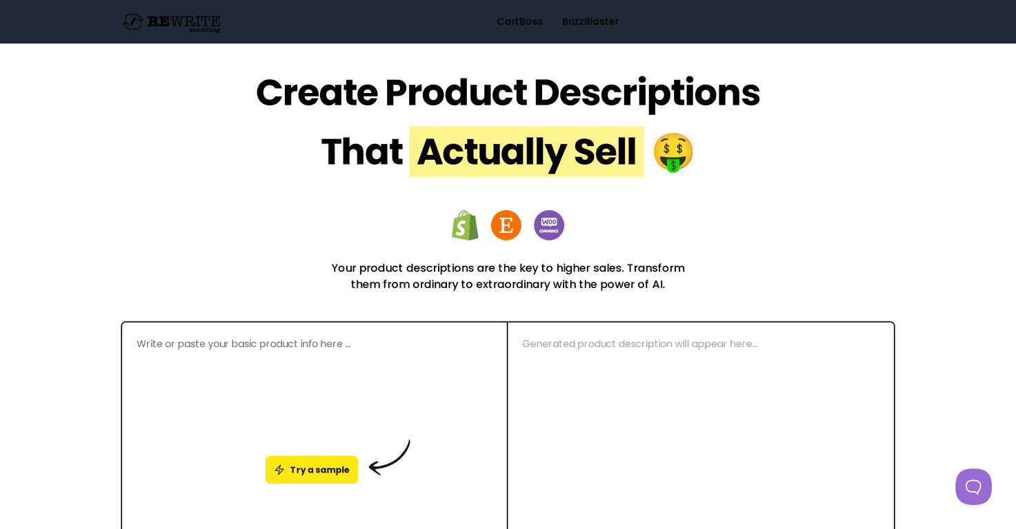 RewriteSomething Review – Boost Your Sales with AI-Crafted Descriptions