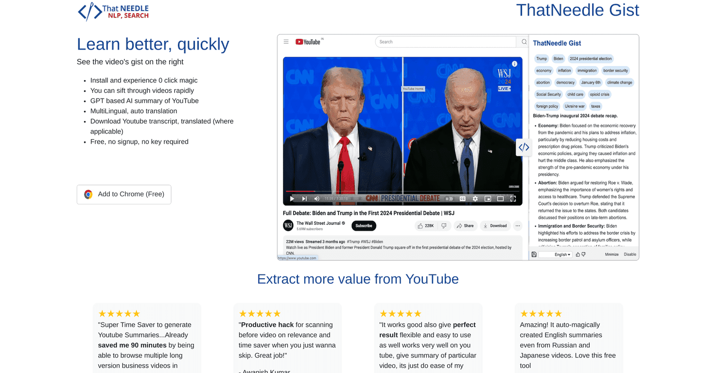 ThatNeedle Review – Speed Up Your YouTube Learning