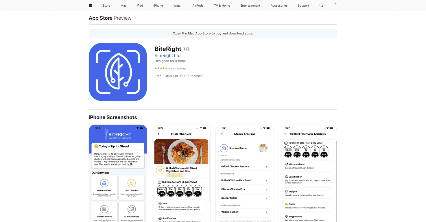 BiteRight Review – Your Personal AI Nutrition Assistant