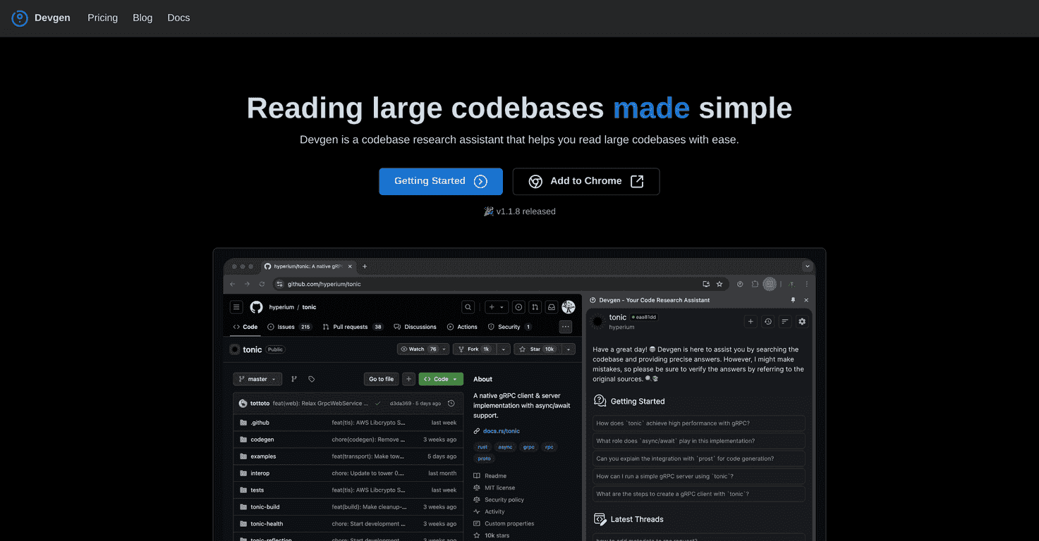 Devgen Review – Your Go-To Codebase Research Assistant