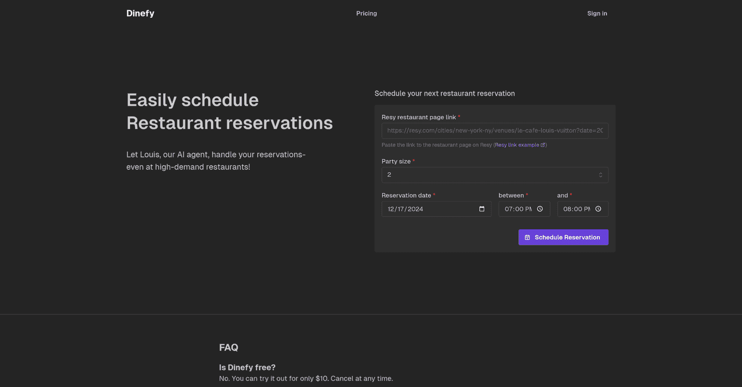 Dinefy Review – Your AI-Powered Table Reservation Tool