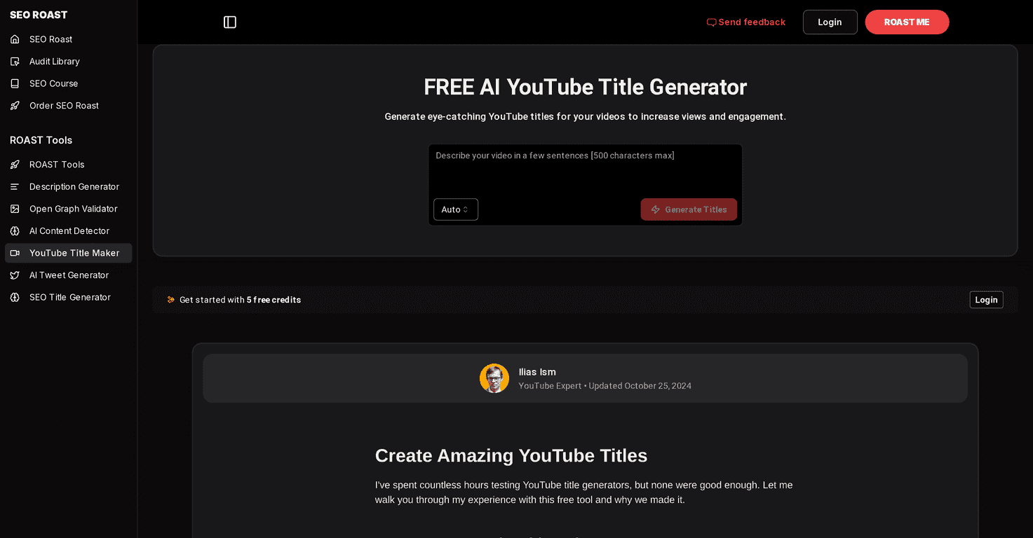Free Ai Youtube Title Generator