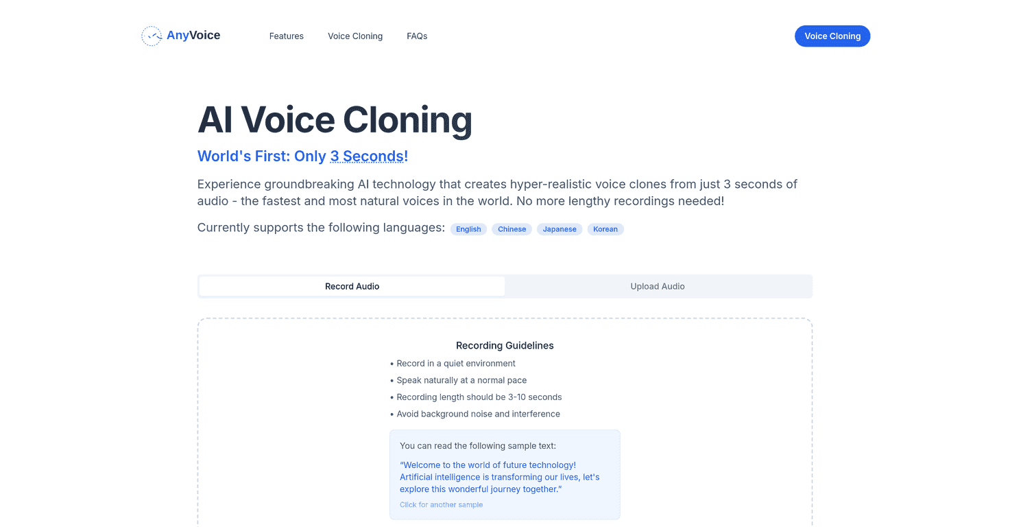 AnyVoice Review – Effortless AI Voice Cloning Technology