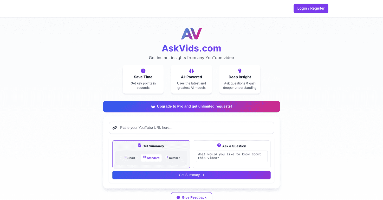AskVids.com Review – Get Instant Insights from YouTube
