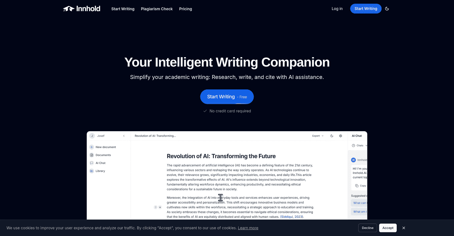 Innhold.ai Review – Your Academic Writing Companion