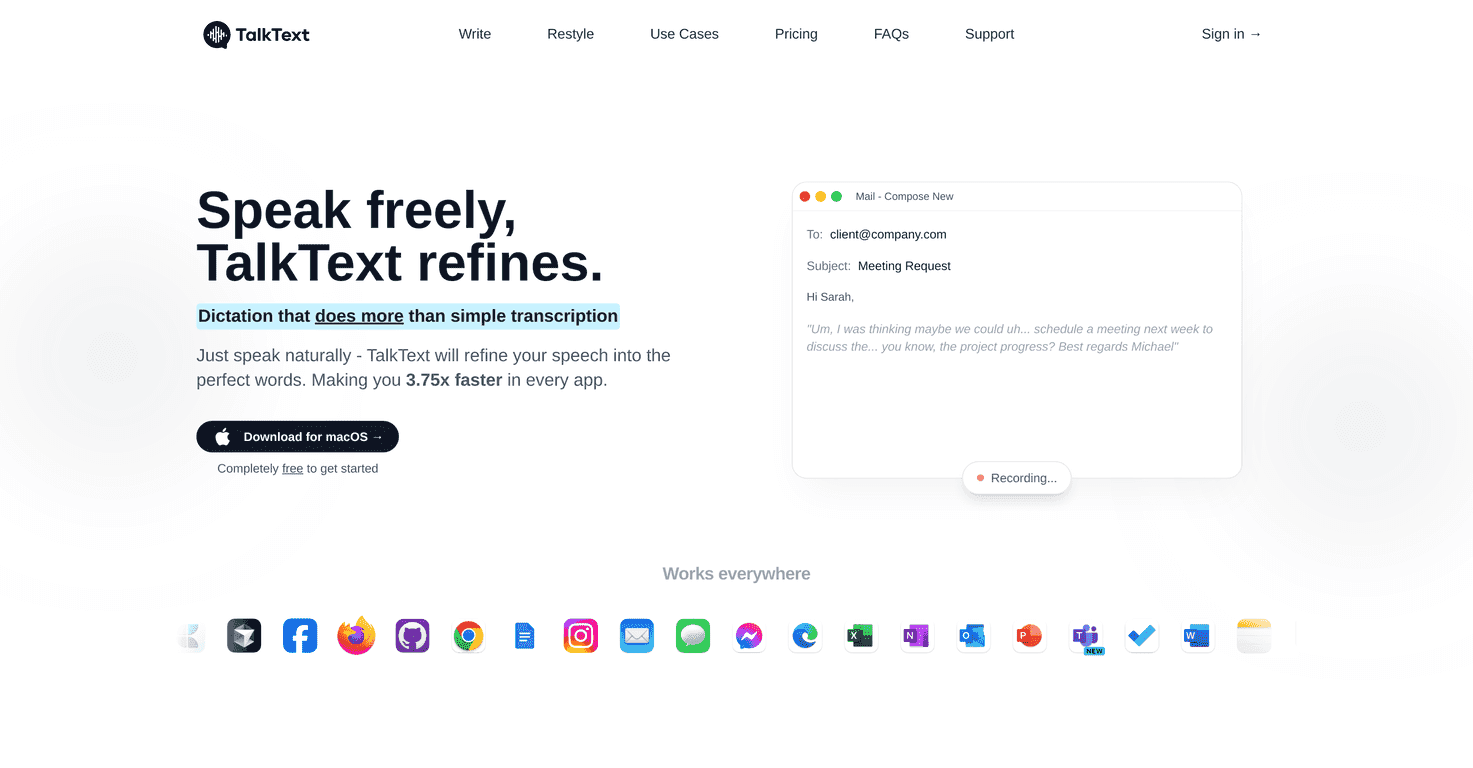 TalkText Review – Your AI Assistant for Effortless Dictation