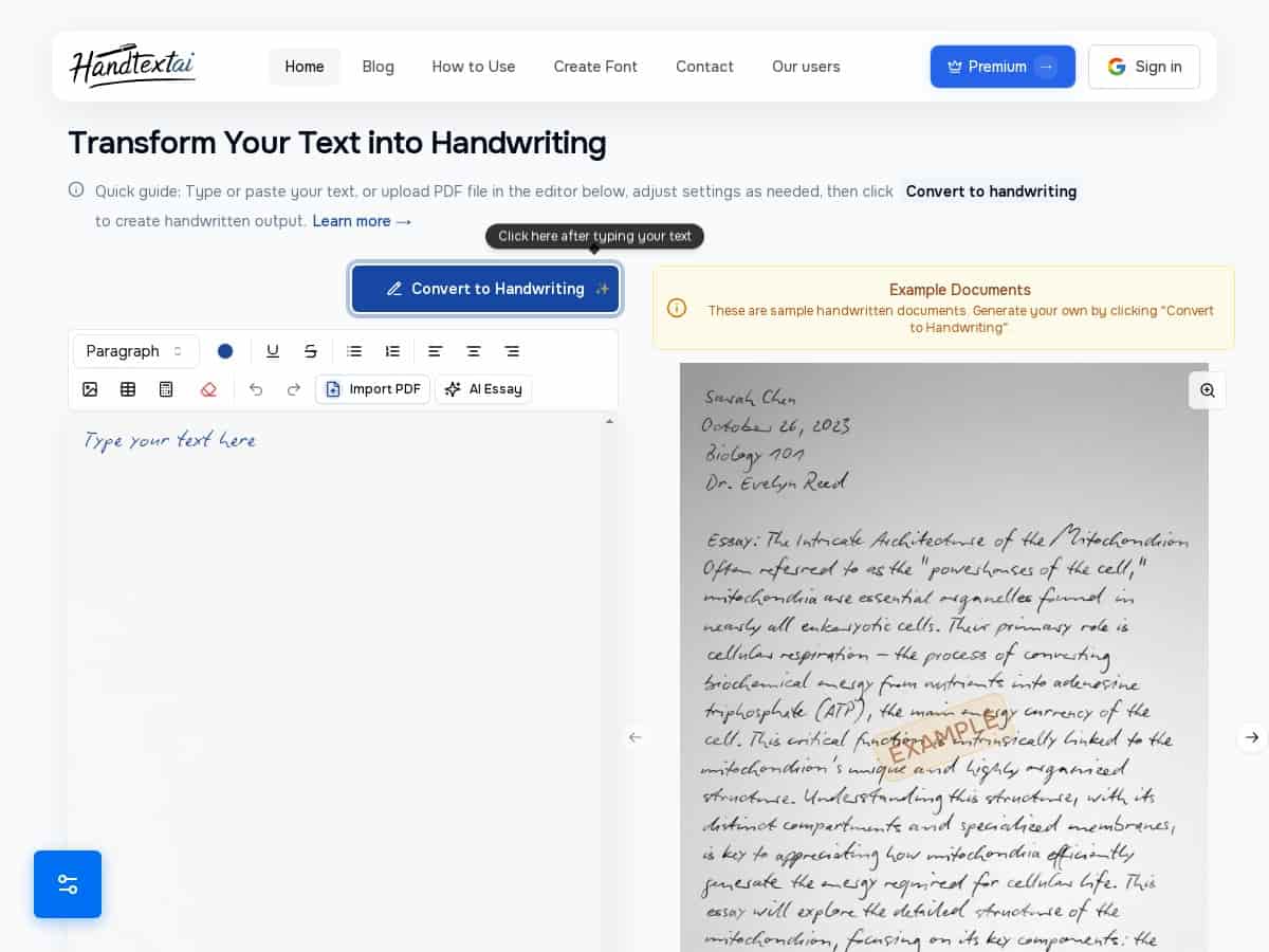 HandText.ai Review – Transform Digital Text into Realistic Handwriting
