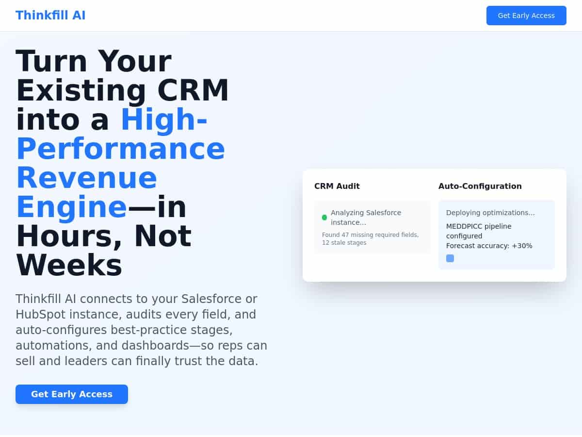 Thinkfill AI Review – Boost Your CRM Performance Effortlessly