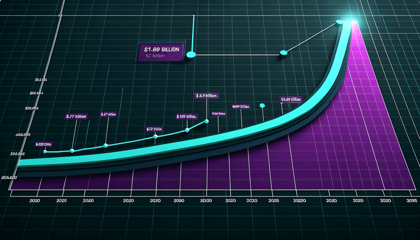 Audiobook market growth chart showing exponential increase from $10.88B in 2025 to $56.09B by 2032