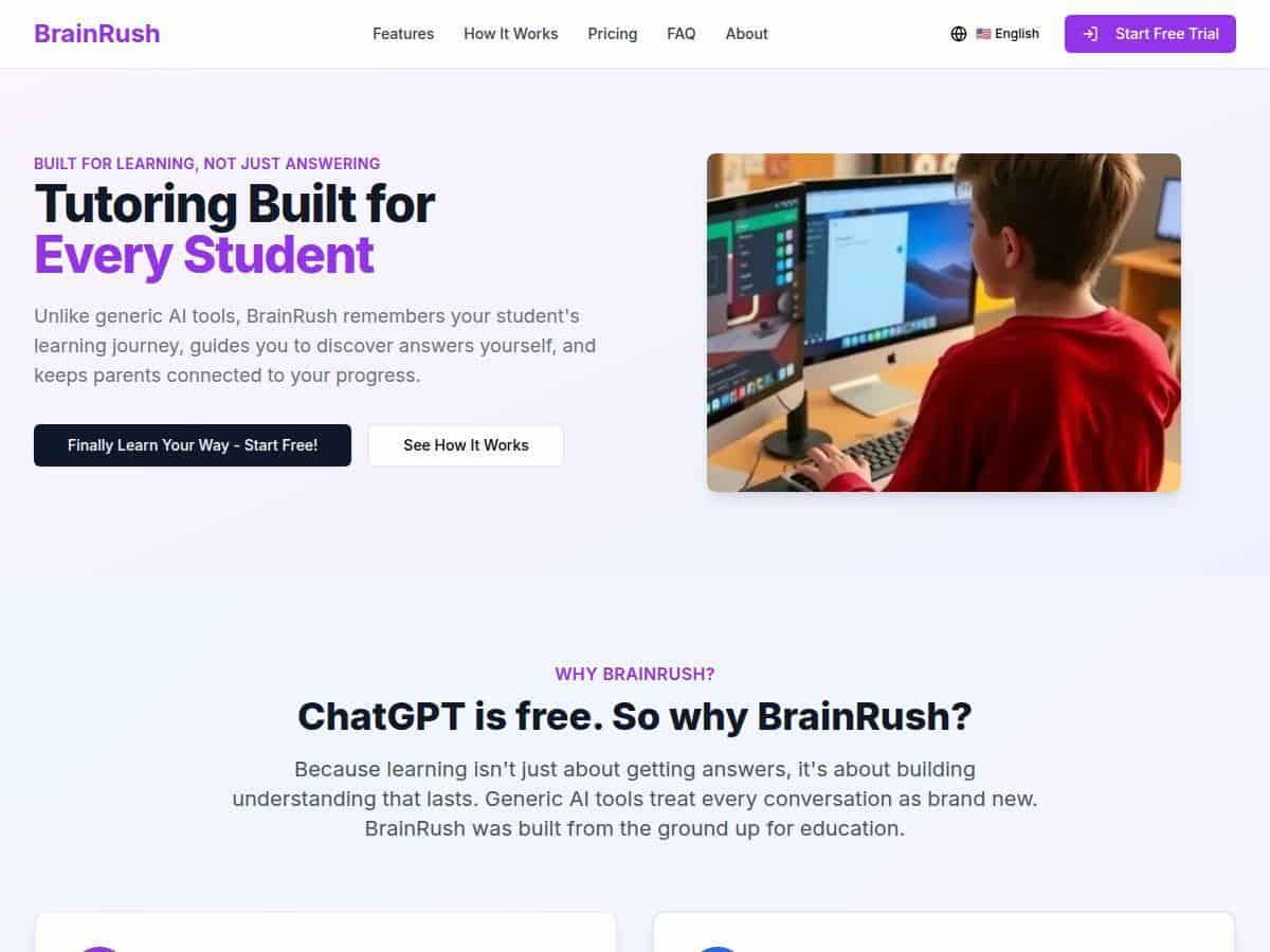 BrainRush Review – Personalized AI Tutoring for K-12 Students