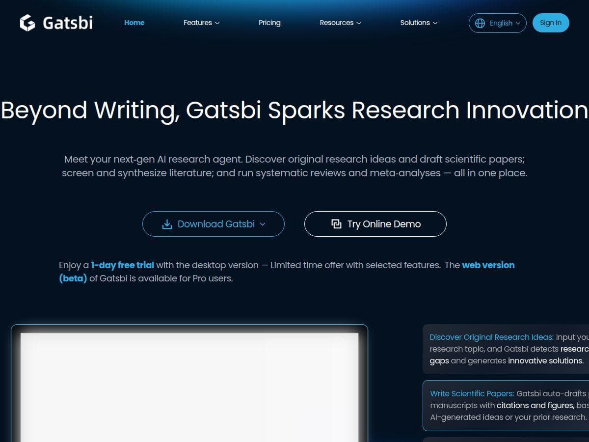 Gatsbi Review – An AI Tool for Researchers and Innovators