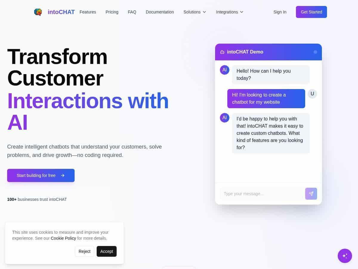 intoCHAT Review – Easy AI Chatbot Platform for Business