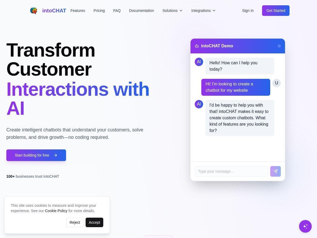 intoCHAT Review – Easy AI Chatbot Platform for Business