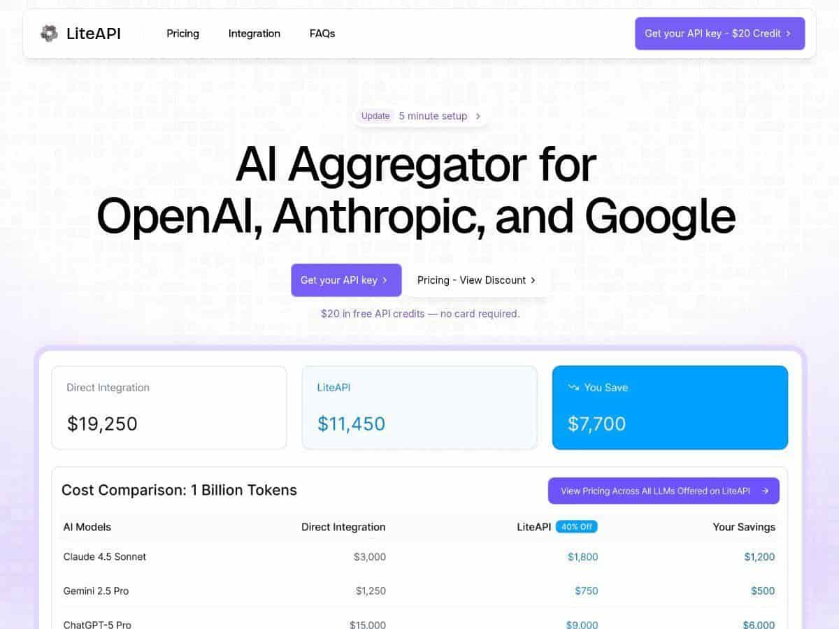 LiteAPI Review – Simplifying AI Integration and Saving Costs
