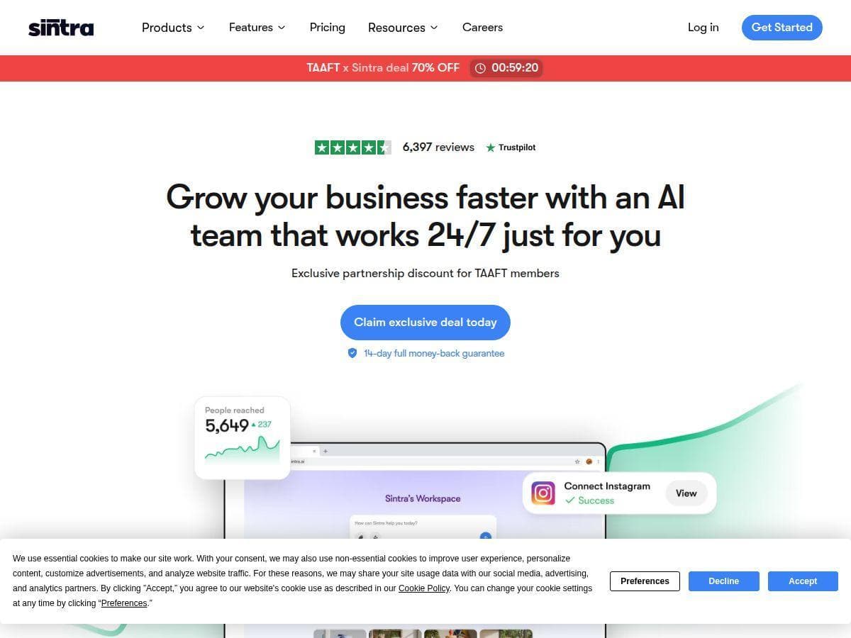 Sintra Review – Boost Your Business with AI Helpers