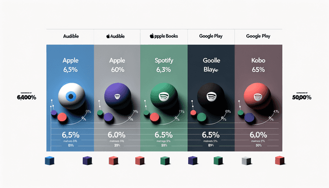 Audiobook platform market share comparison showing Audible