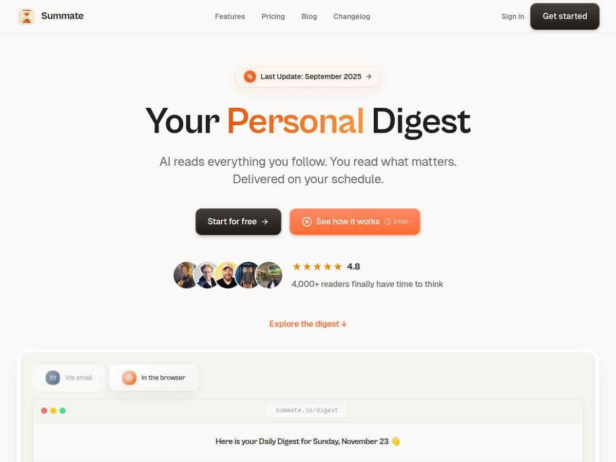 Summate Review – Your Time-Saving AI Digest Tool