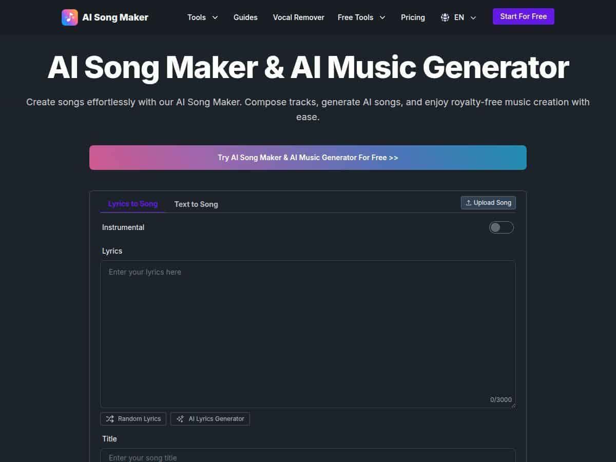 Reseña de AI Song Maker – Generación de música simple y creativa