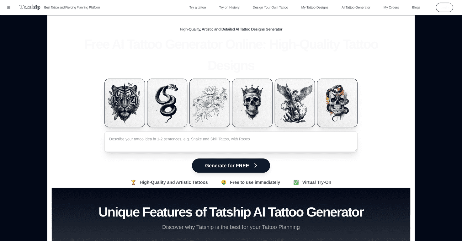 AI Tattoo Generator Review – Create Unique Designs Easily