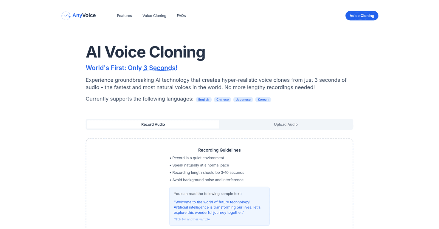 AnyVoice Review – Effortless AI Voice Cloning Technology