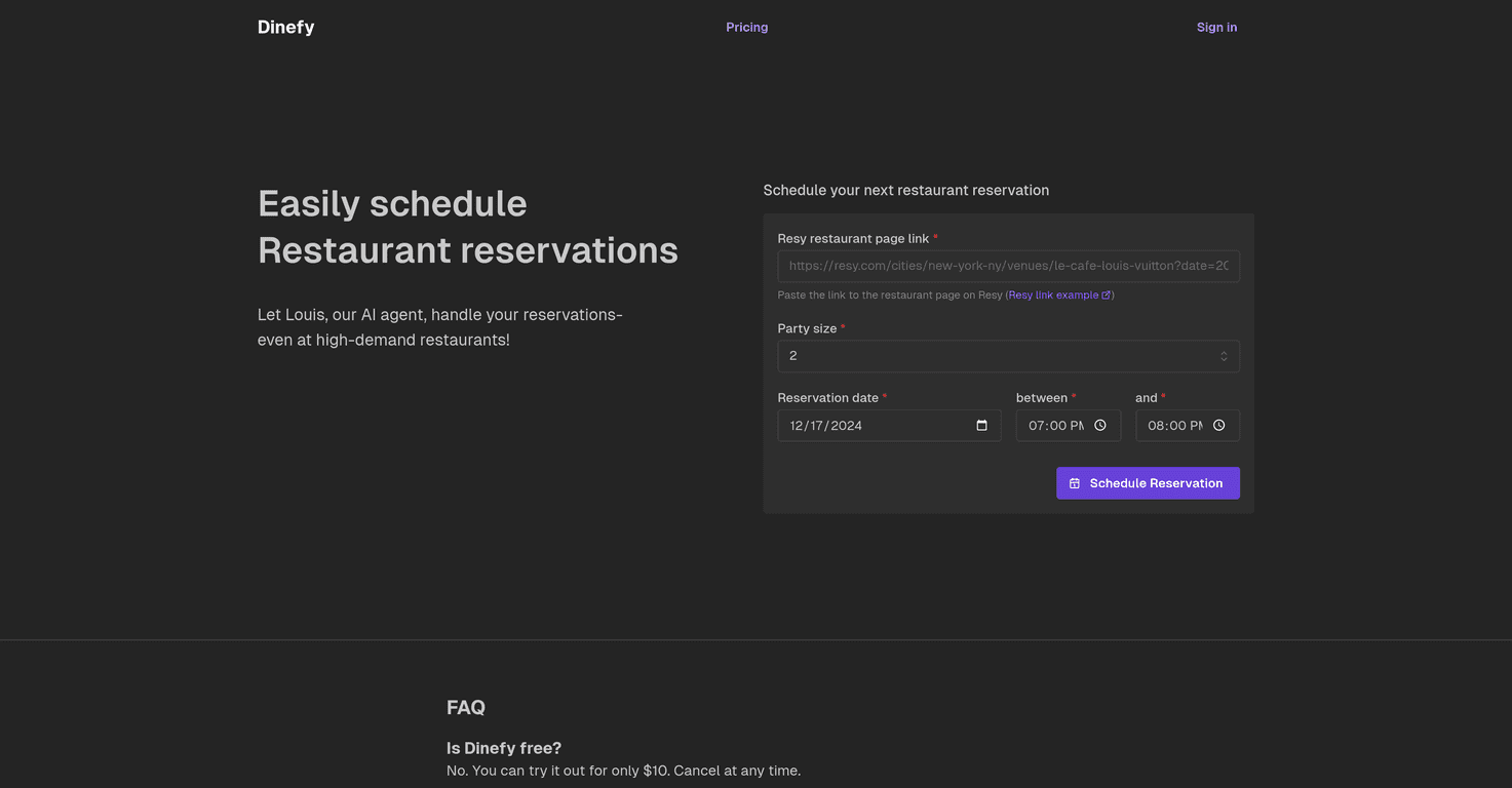 Dinefy Review – Your AI-Powered Table Reservation Tool