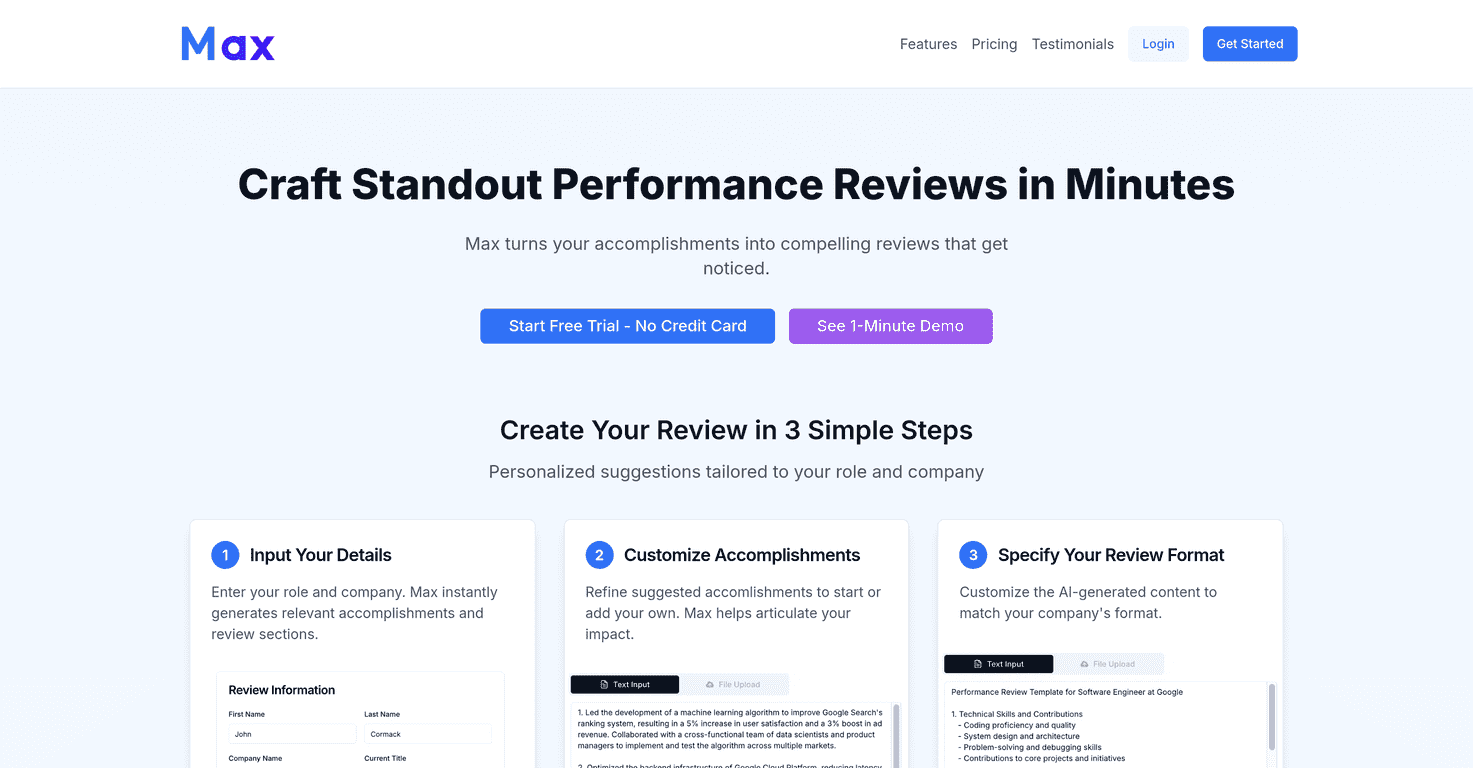 Max Review Review – Effortless Performance Reviews