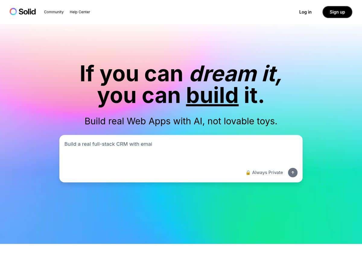 Solid Review – User-Friendly Full-Stack App Builder