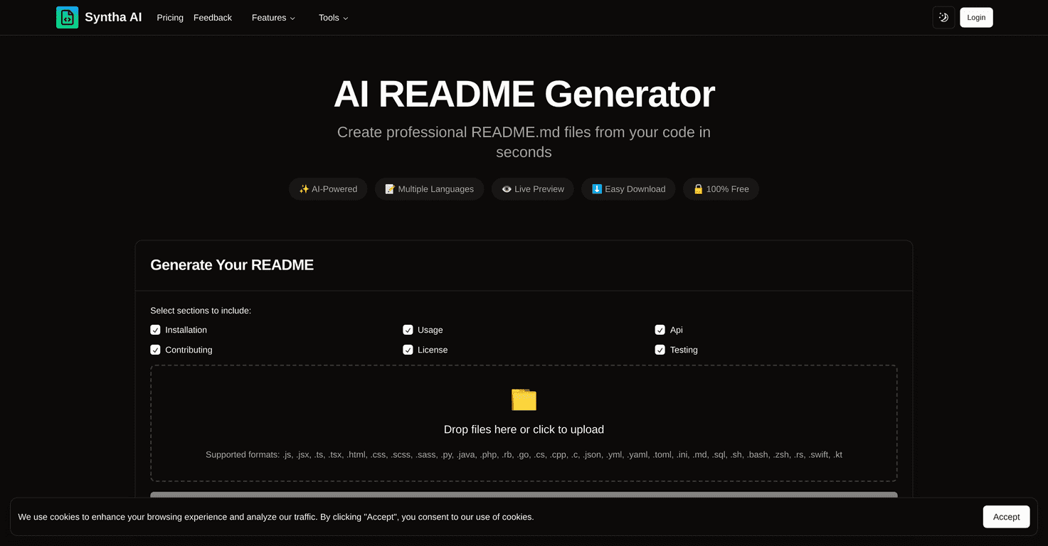 Syntha AI Review – Effortless README Generation Tool