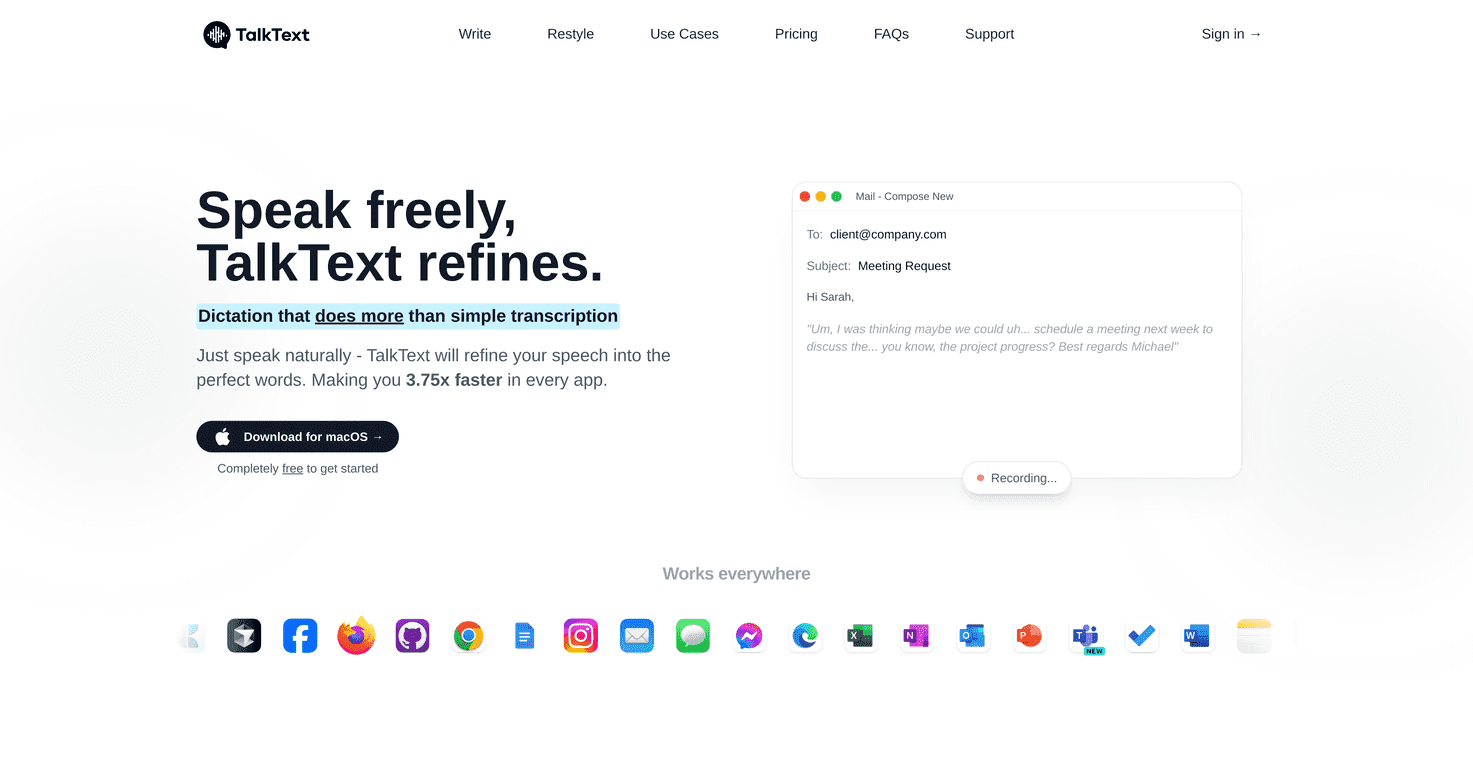 TalkText Review – Your AI Assistant for Effortless Dictation