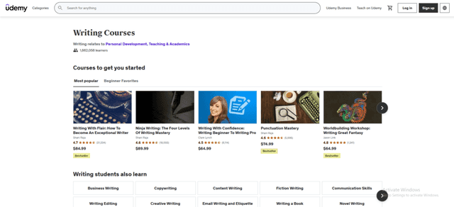 Udemy: Writing Courses