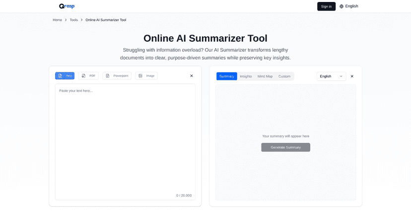 Online Ai Summarizer Tool