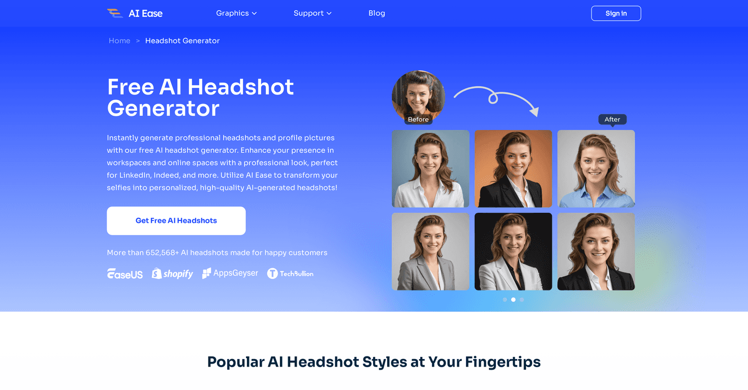 AI Ease Review – Create Stunning AI Headshots for Free