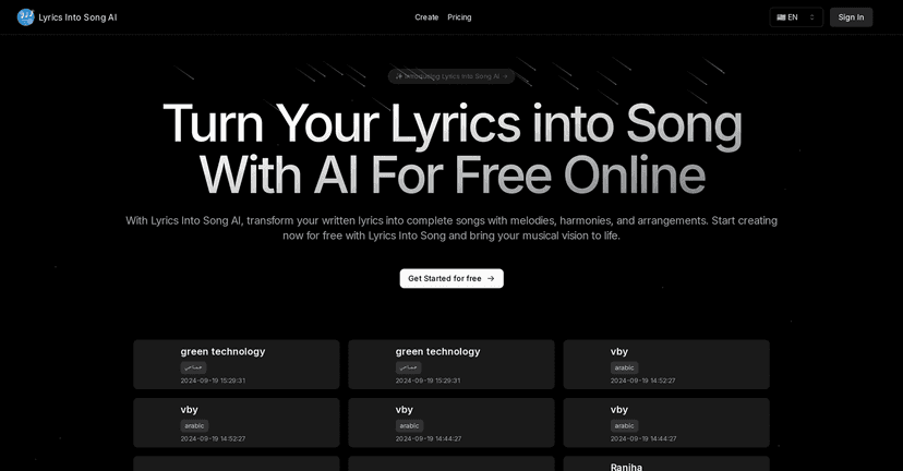 Lyrics Into Song Ai