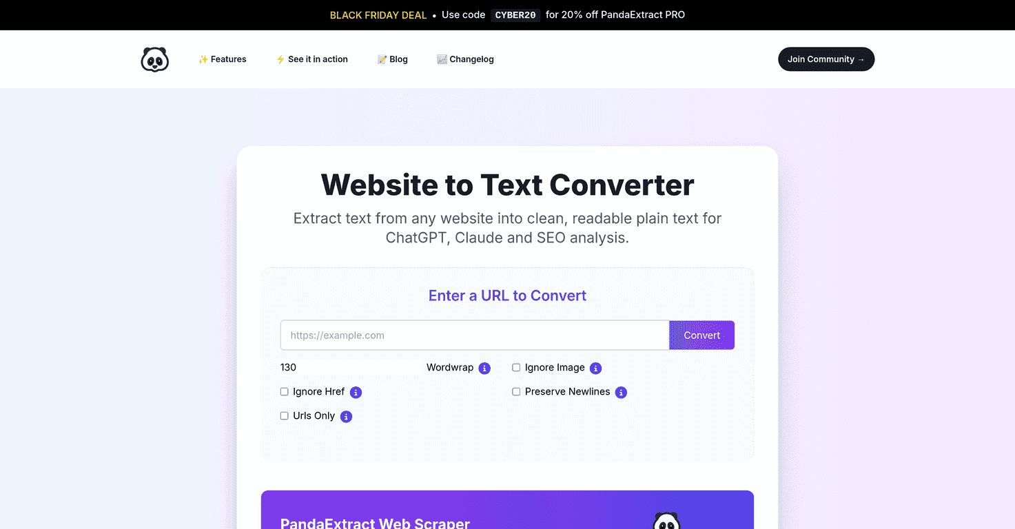 Website To Text Converter