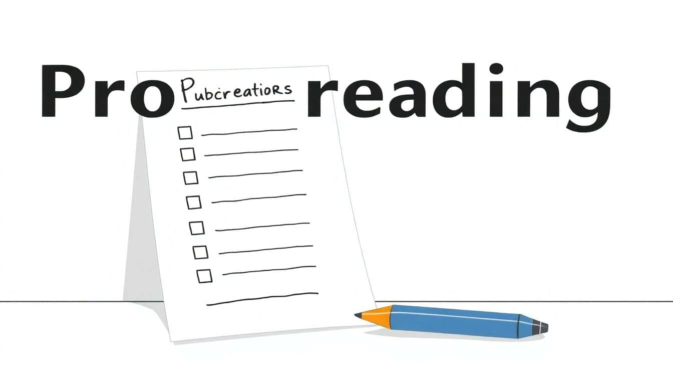 Minimalist illustration of a professional workspace with a handwritten checklist and a pen on a clean, neutral background.