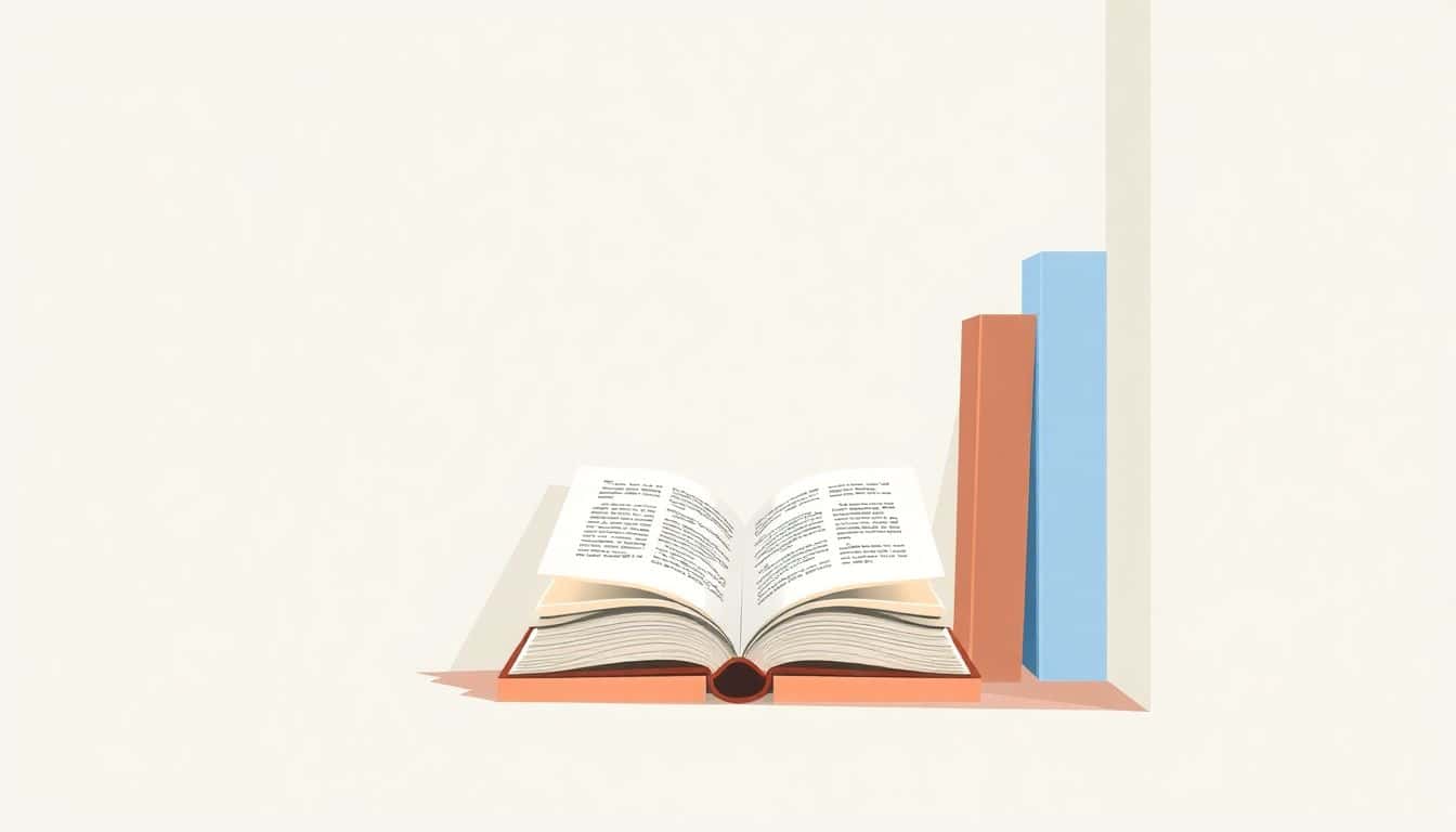 A cozy book nook with a single beautifully crafted book on a minimalist shelf, featuring soft pastel colors and gentle lighting, evoking comfort and focus on reading.