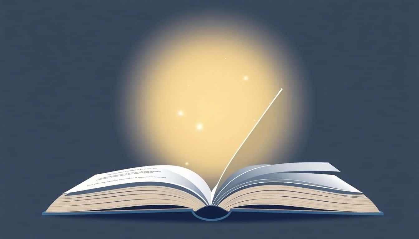 Minimalist illustration of a sleek open book with subtle digital accents, featuring a soft color palette, conveying themes of knowledge and growth in affiliate marketing.