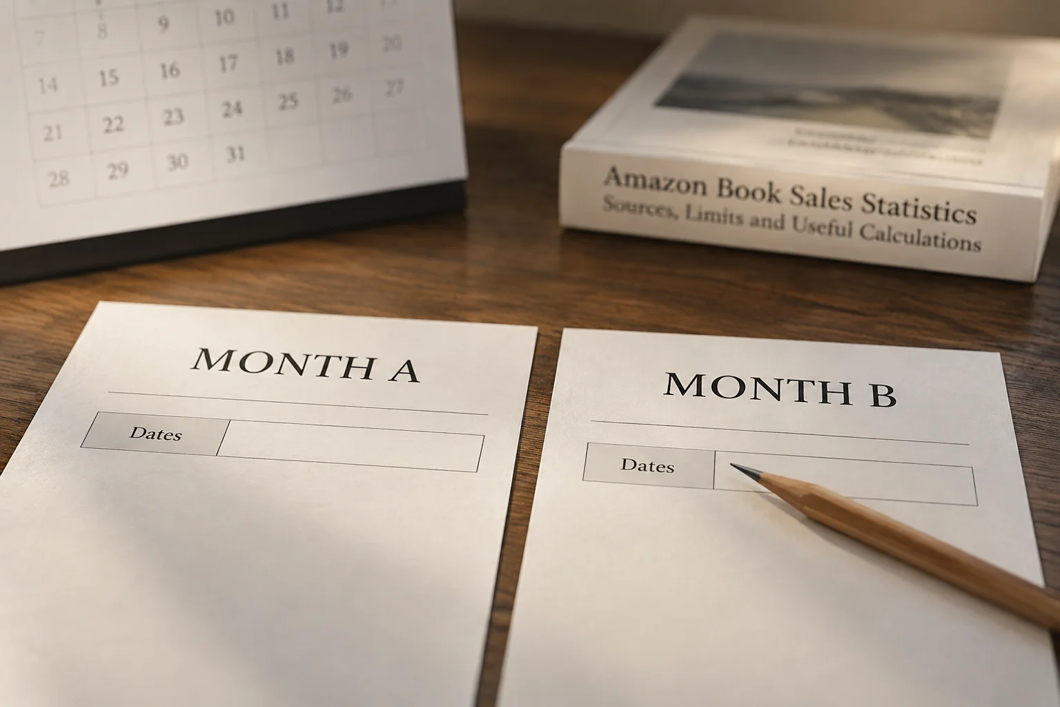 Two monthly report sheets arranged for comparison