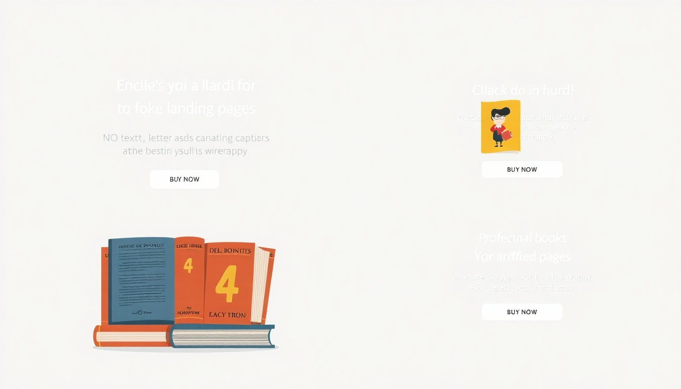 Professional book landing pages with covers and descriptions
