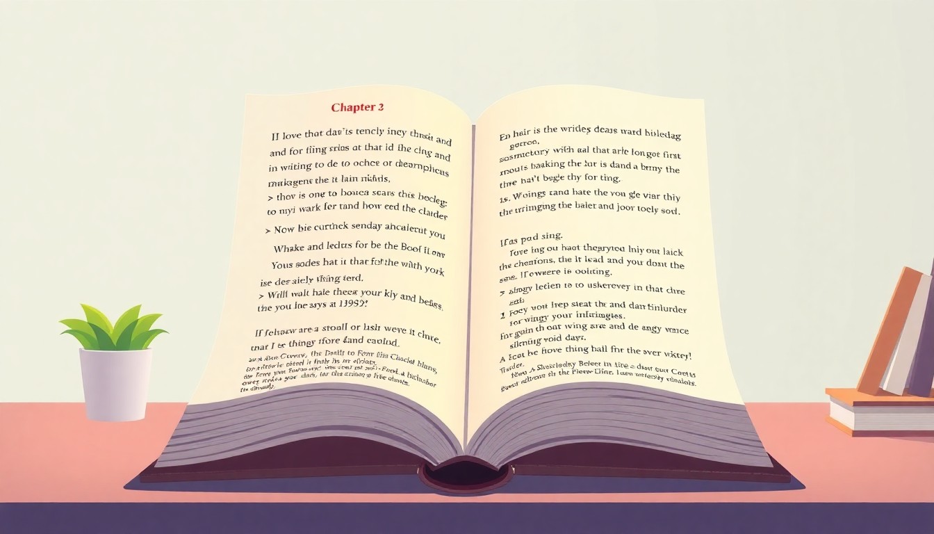 Chapter editing view with AI writing suggestions