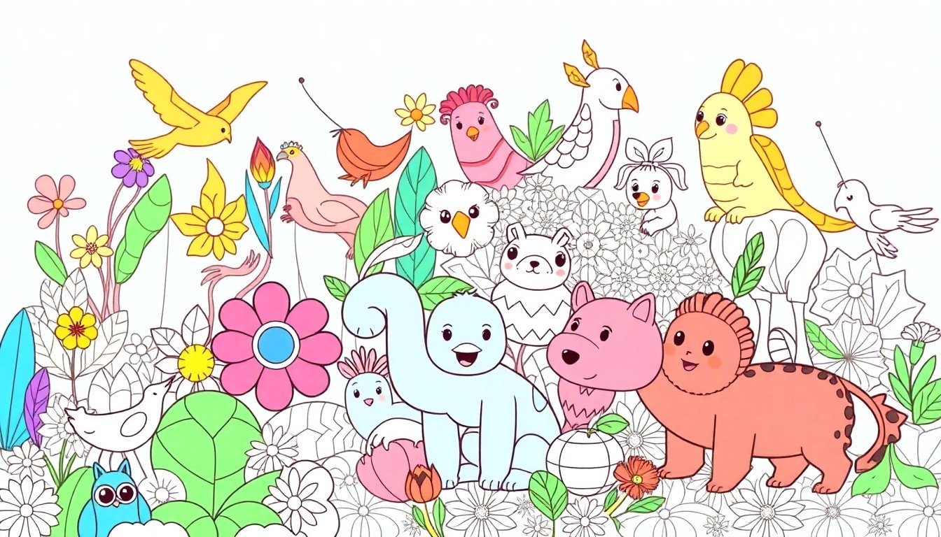 Different coloring book themes and styles