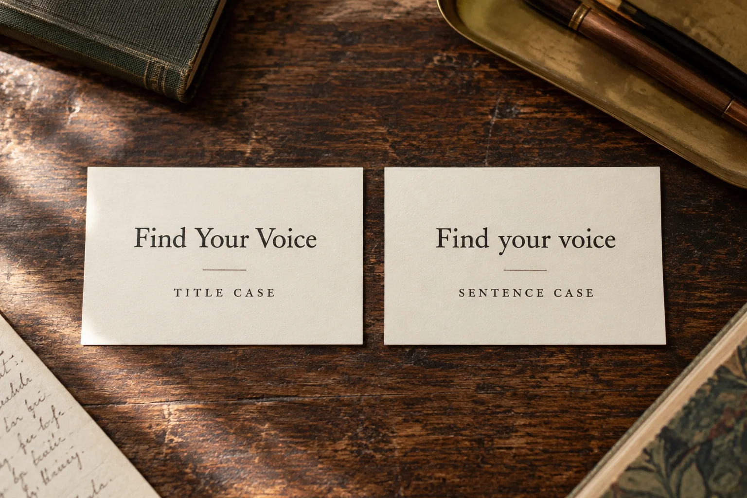 Find Your Voice shown in title case and sentence case