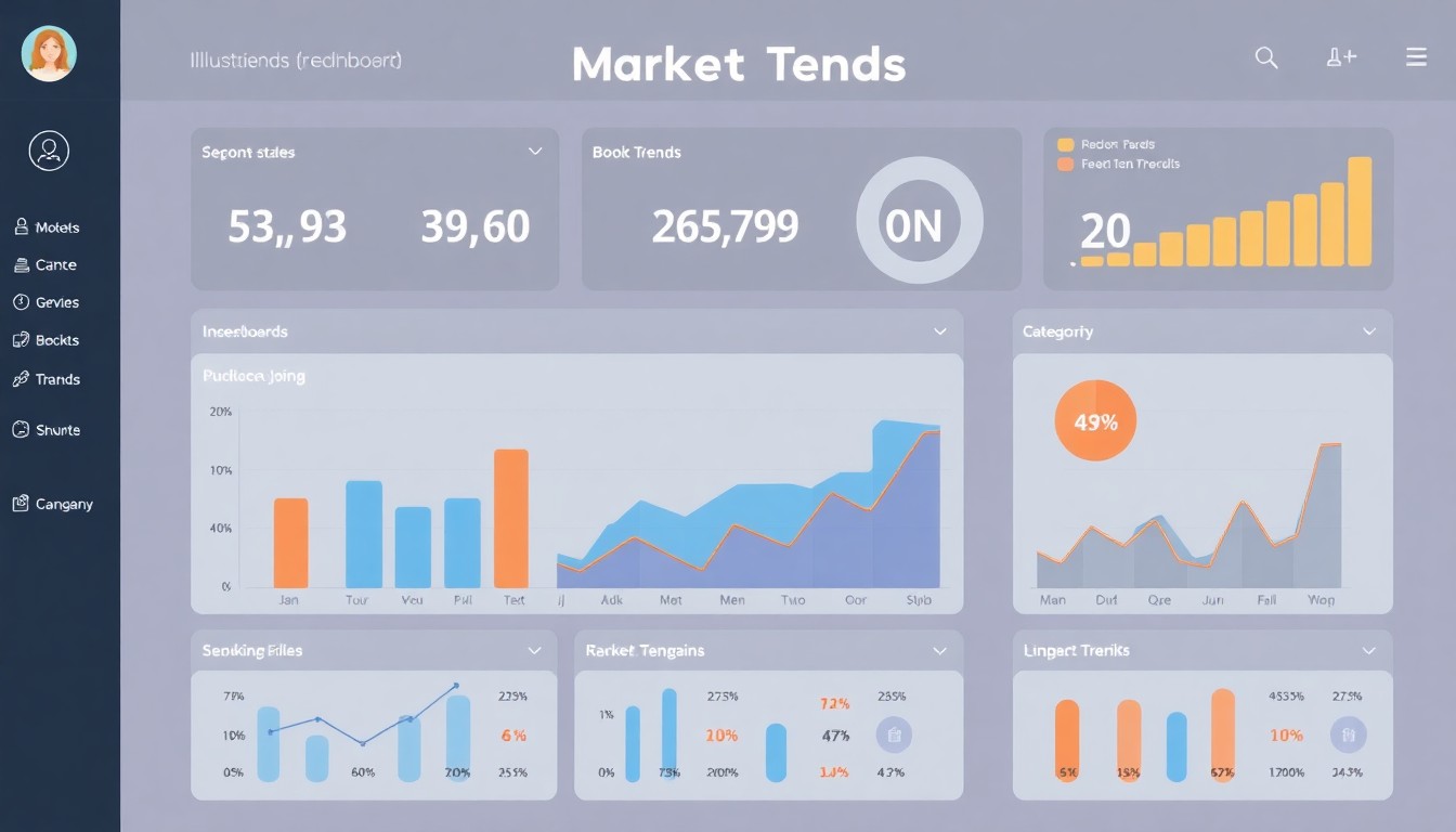 Market trends dashboard showing performance data and forecasts