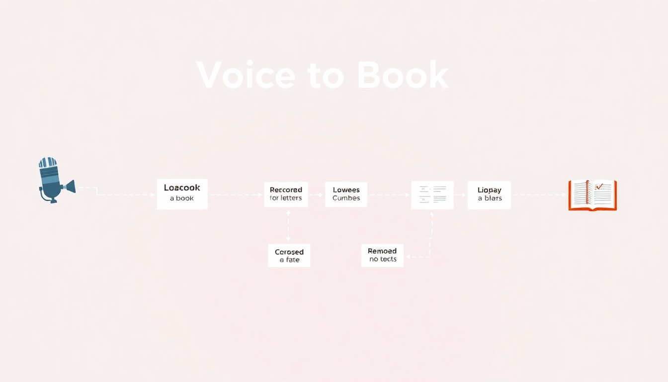 Flowchart showing Voice to Book process from recording to published book